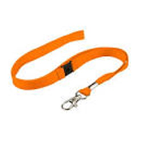 Twill Lanyard 15mm ORANGE Swivel Clip with Breakaway